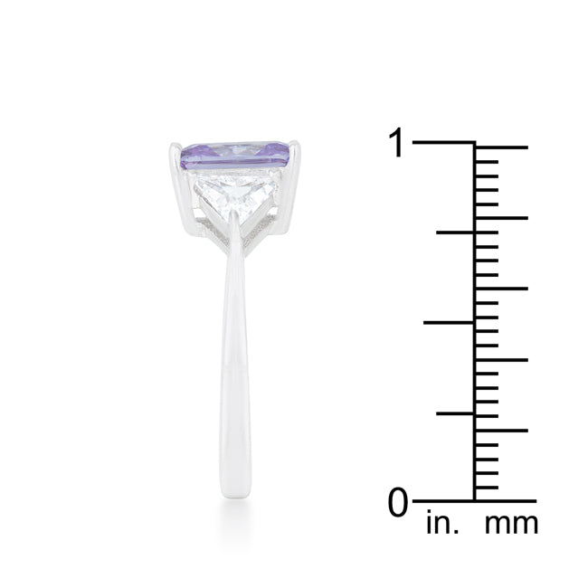 Lovcia Lavender Radiant Cut White Gold Rhodium Engagement Ring-Rings-5-5