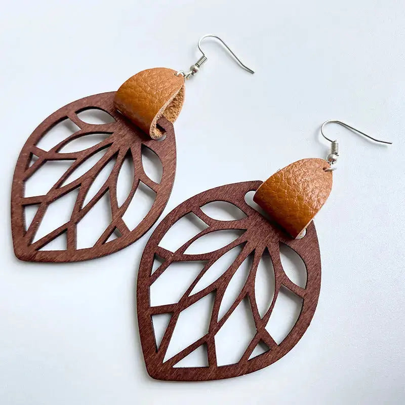 Lovcia Leaf Drop Earrings-Earrings-White-One Size-White