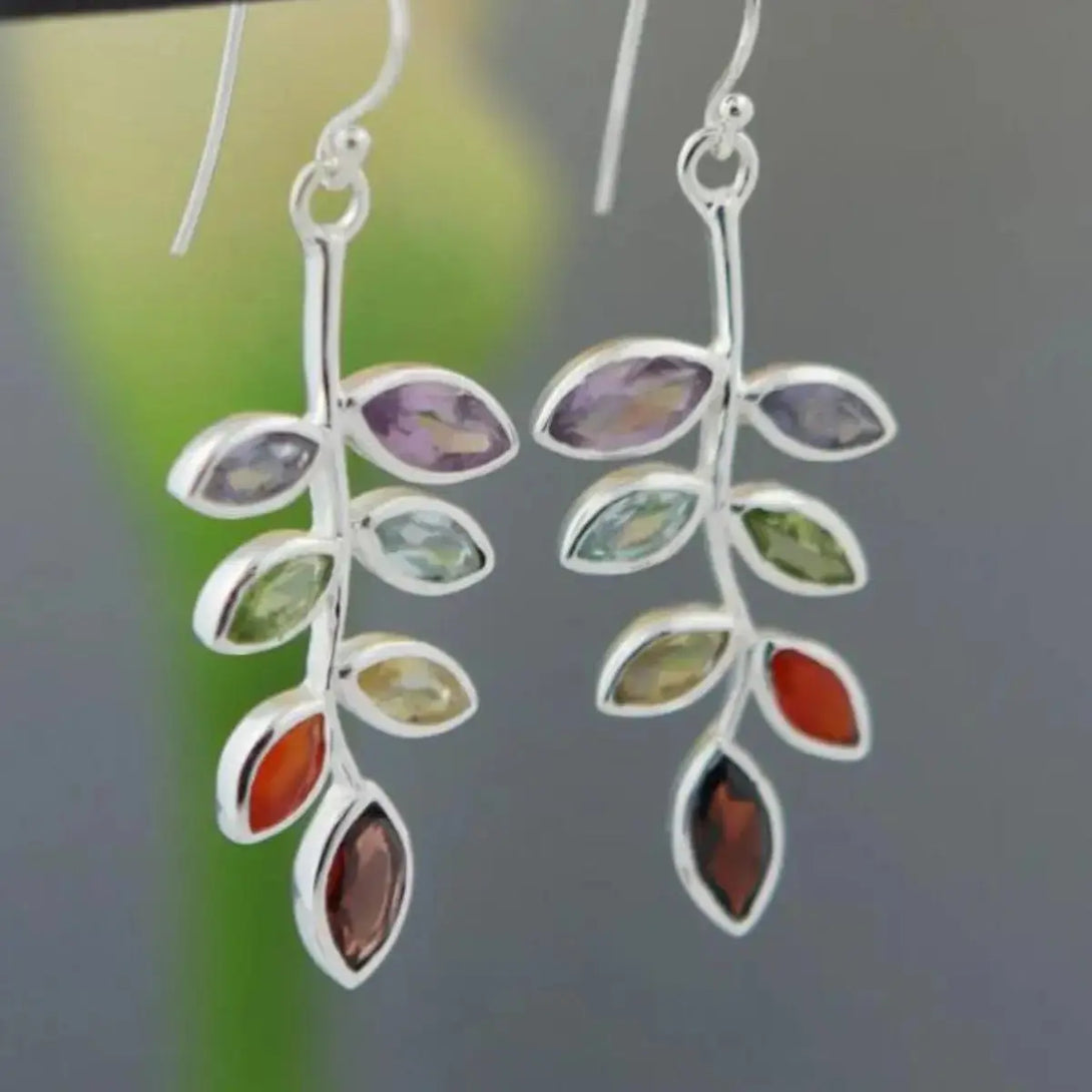 Lovcia Leaf Shape Alloy Earrings-Earrings-Multicolor-One Size-Multicolor