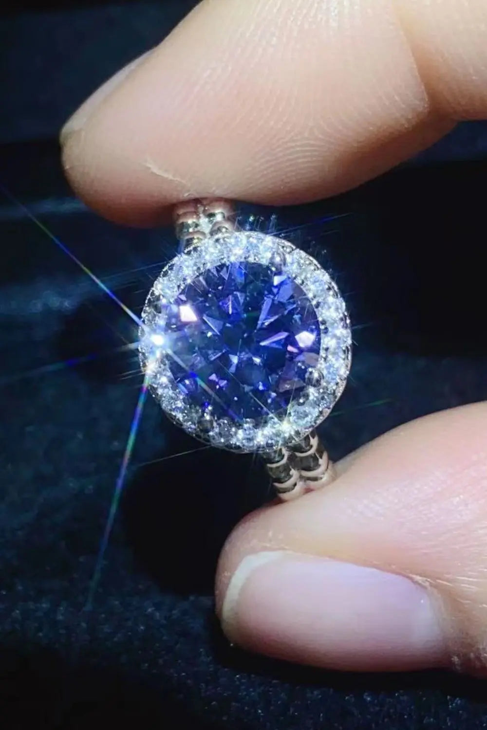 Lovcia Let It Go 2 Carat Moissanite Ring-Rings-Royal Blue-5-Royal Blue