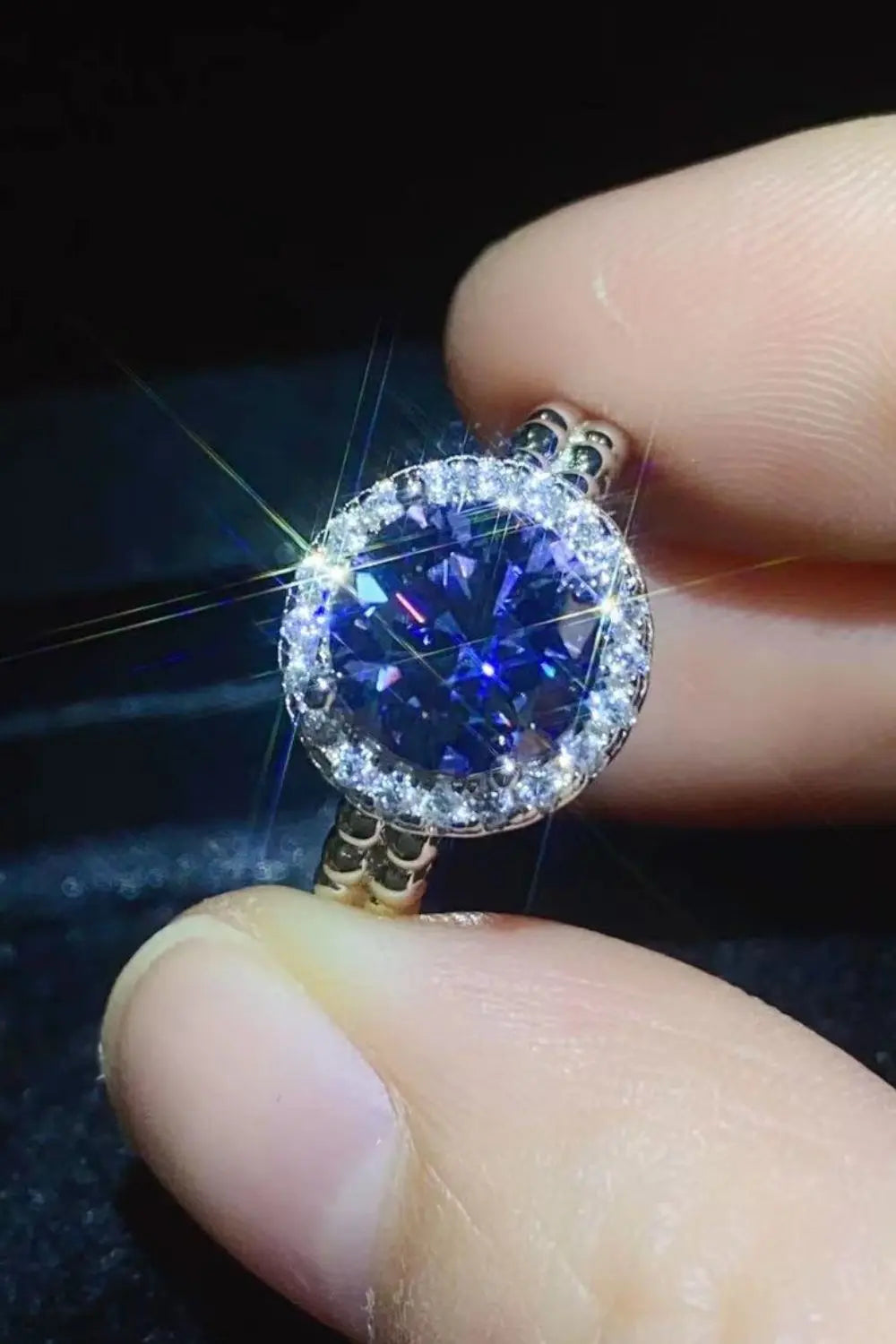 Lovcia Let It Go 2 Carat Moissanite Ring-Rings-Royal Blue-5-Royal Blue