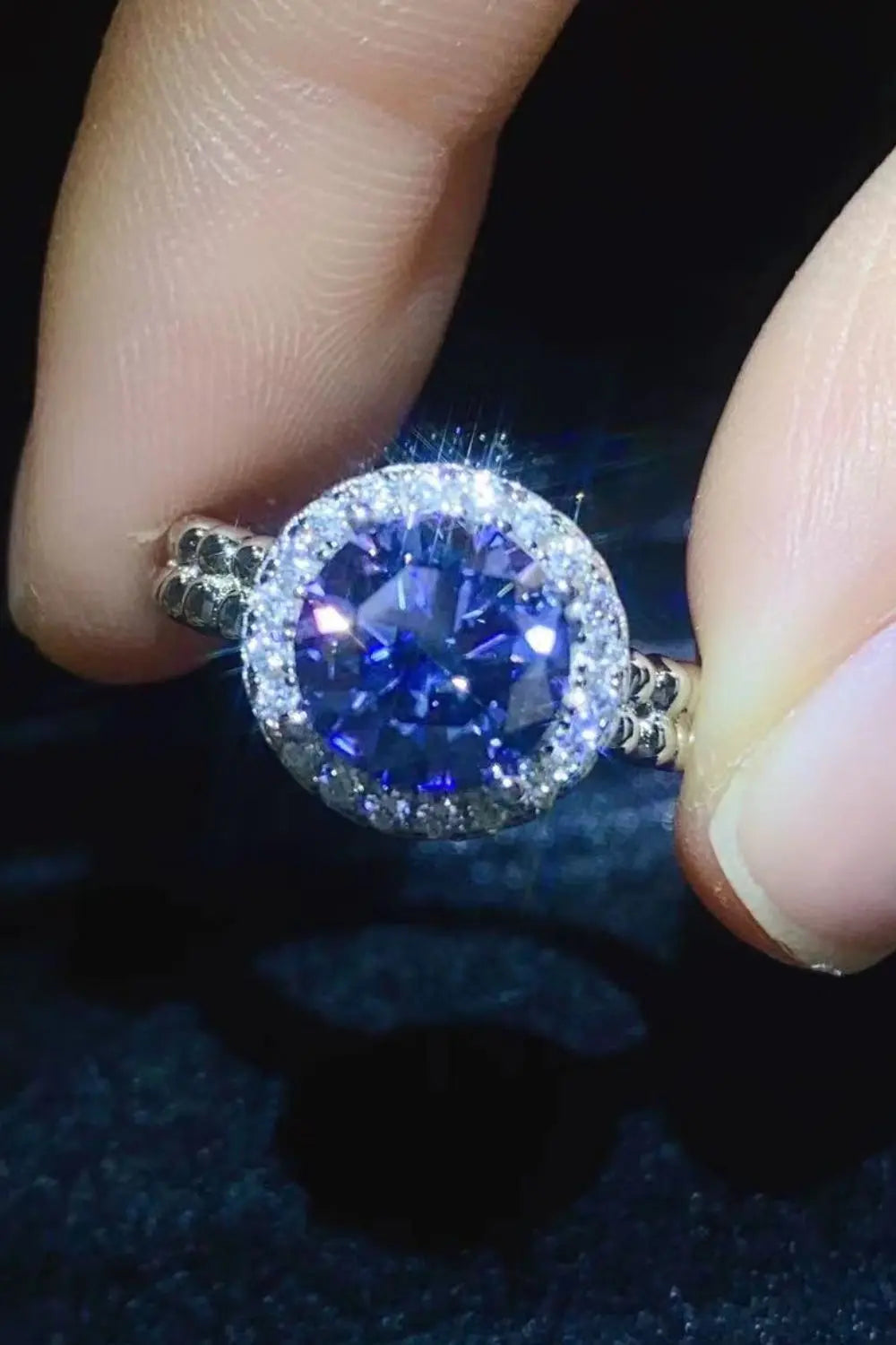 Lovcia Let It Go 2 Carat Moissanite Ring-Rings-Royal Blue-5-Royal Blue