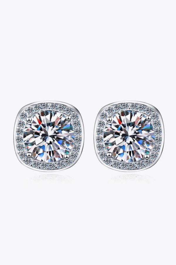 Lovcia Let Me Love You 1 Carat Moissanite Stud Earrings-Earrings-Silver-One Size-Silver