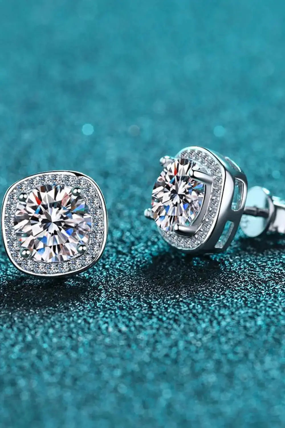 Lovcia Let Me Love You 1 Carat Moissanite Stud Earrings-Earrings-Silver-One Size-Silver