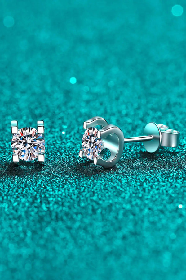 Lovcia Limitless Love 1 Carat Moissanite Stud Earrings-Earrings-Silver-One Size-Silver