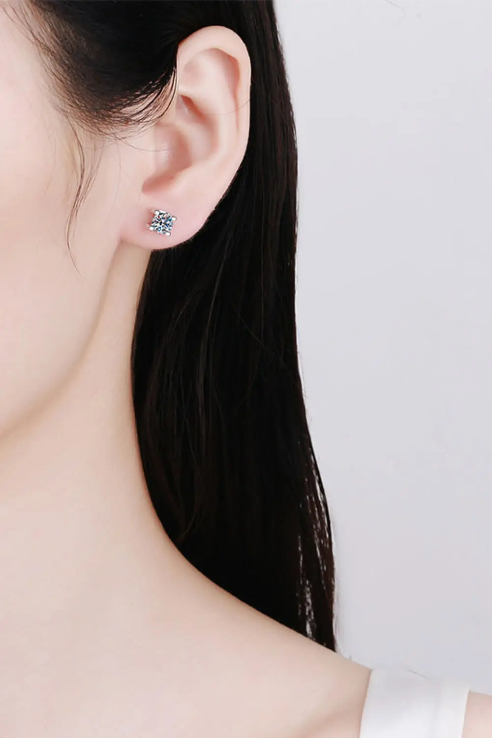 Lovcia Limitless Love 1 Carat Moissanite Stud Earrings-Earrings-Silver-One Size-Silver