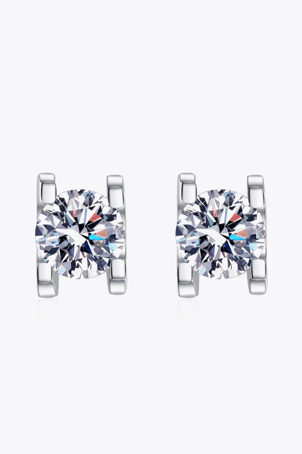 Lovcia Limitless Love 1 Carat Moissanite Stud Earrings-Earrings-Silver-One Size-Silver