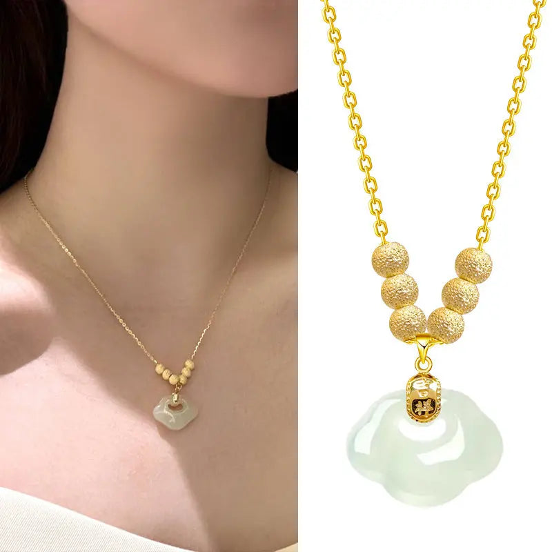 Lovcia Lock of Good Wishes S925 Sterling Silver Necklace For Women-Necklaces-Gold-Gold