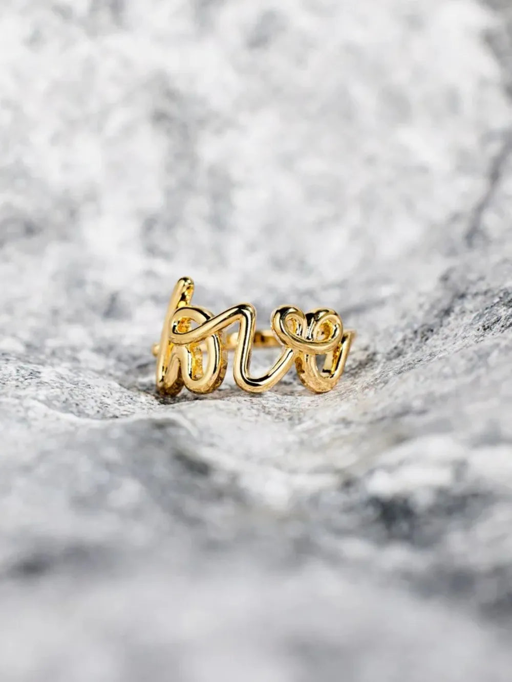Lovcia Lovable 18K Gold-Plated 925 Sterling Silver Love Ring for Women - Gold-6- - Buy latest trendy Rings for Women and Girls