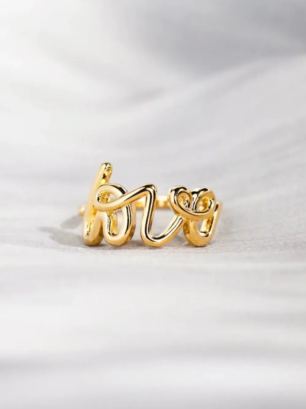 Lovcia Lovable 18K Gold-Plated 925 Sterling Silver Love Ring for Women - Gold-6- - Buy latest trendy Rings for Women and Girls