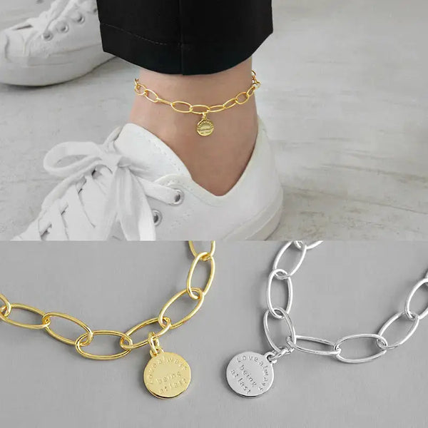 LOVCIA Love always being at last Letters Chain 925 Sterling Silver Anklet
