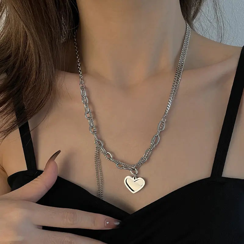 Lovcia Love Heart Light Extravagant Tassel Necklace for Women-Necklaces-Love-Love