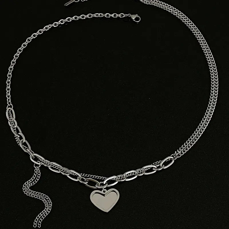 Lovcia Love Heart Light Extravagant Tassel Necklace for Women-Necklaces-Love-Love