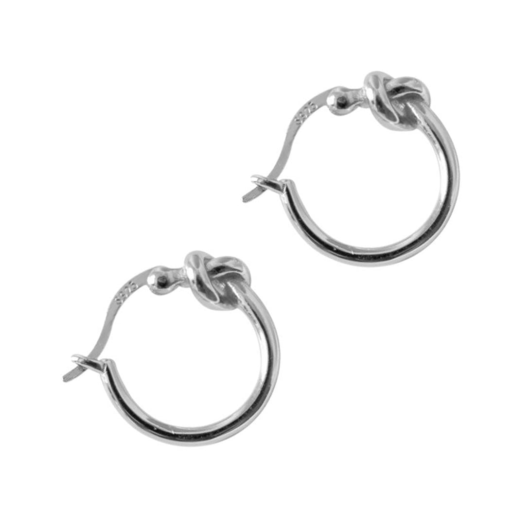 Lovcia Love Knot Circle 925 Sterling Silver Hoop Earrings for Women with 18K Gold/Rhodium Plating-Earrings-Rhodium-Rhodium
