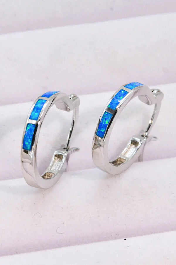 Lovcia Lovelier Than Ever Opal Platinum-Plated Earrings-Earrings-Cobalt Blue-One Size-Cobalt Blue