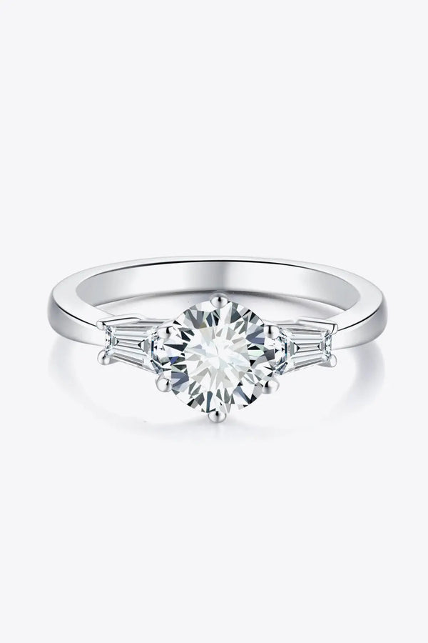 Lovcia Loyal Love 1 Carat Moissanite Platinum-Plated Ring-Rings-Silver-6-Silver