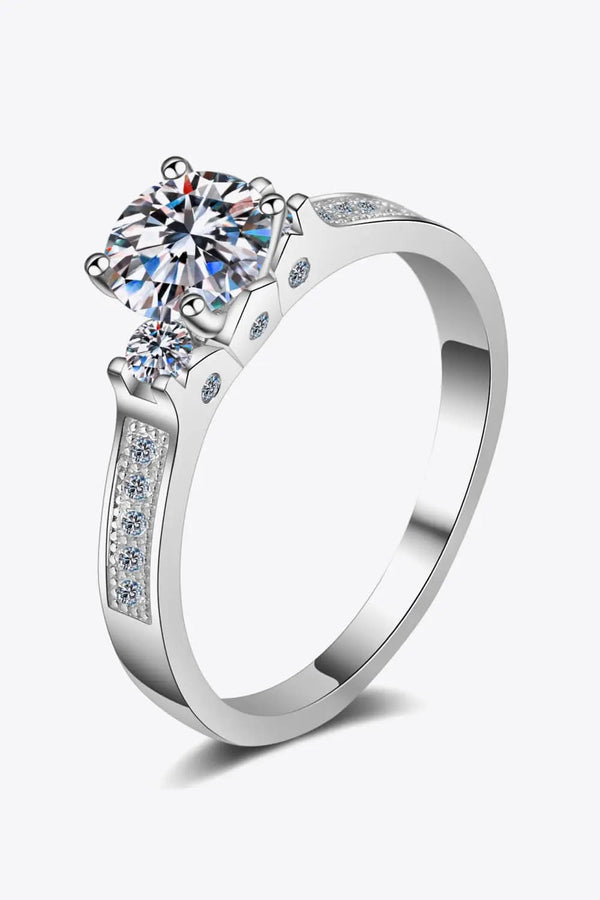 Lovcia Lucky Charm Moissanite Rhodium-Plated Ring-Rings-Silver-5-Silver