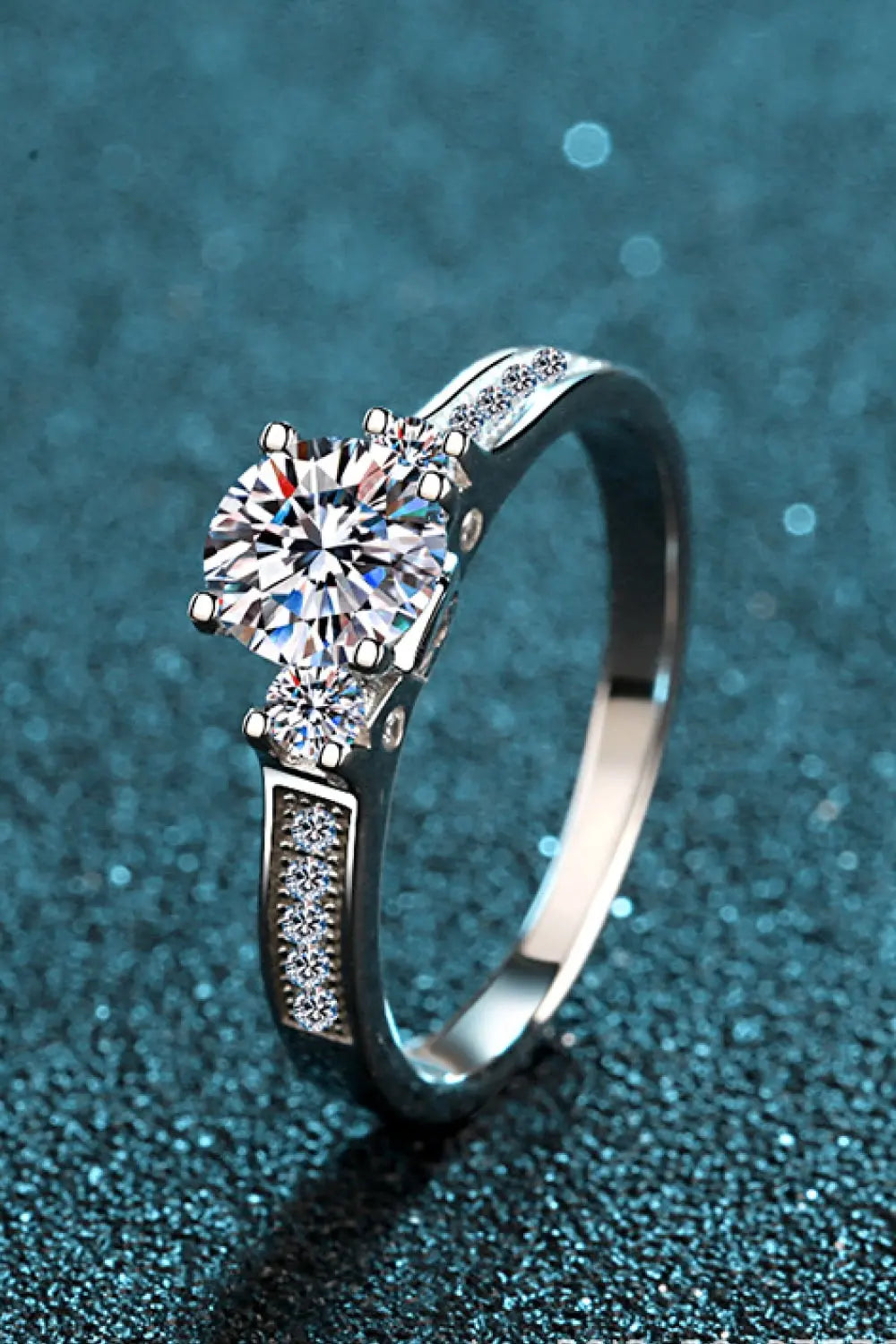 Lovcia Lucky Charm Moissanite Rhodium-Plated Ring-Rings-Silver-5-Silver