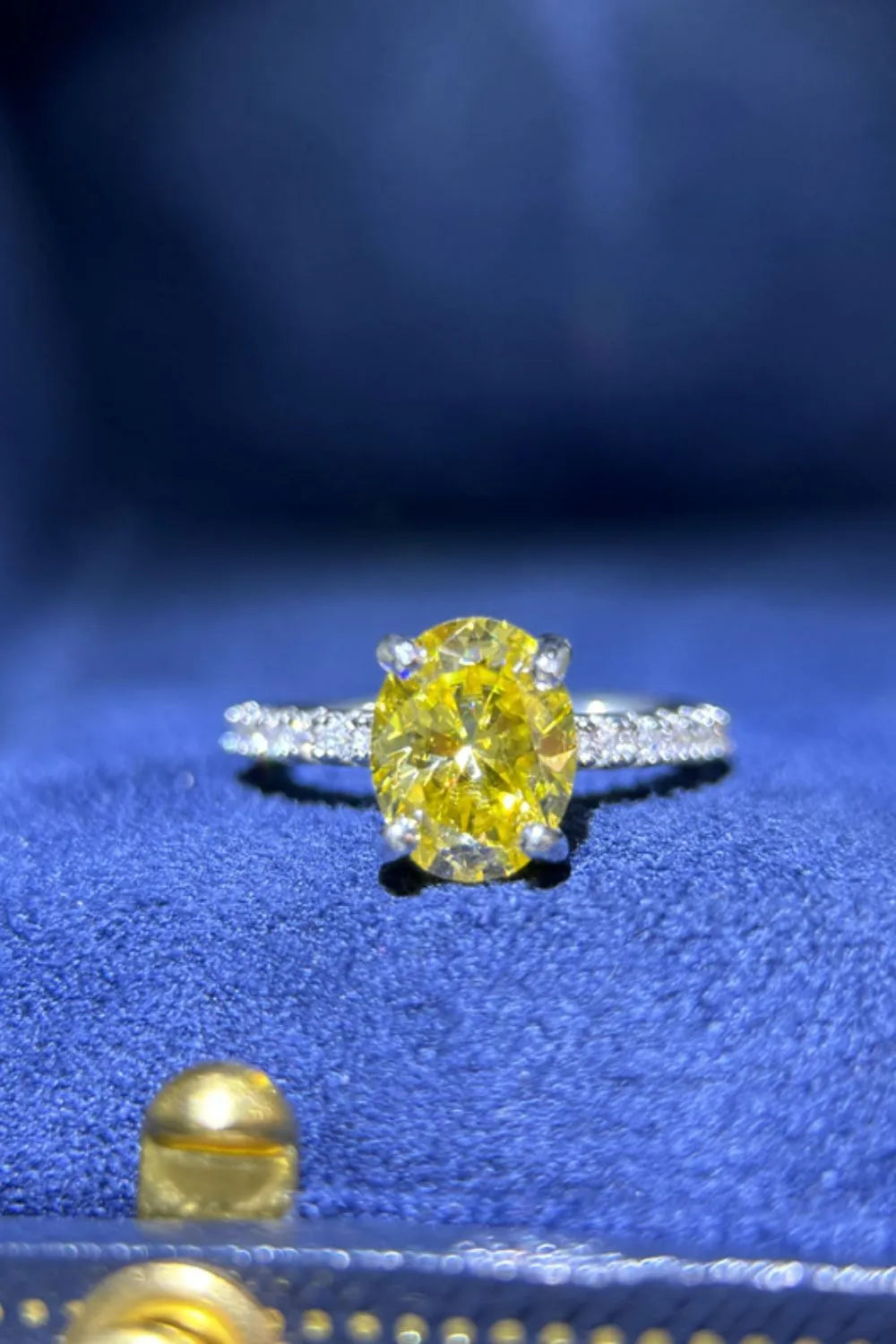 Lovcia Luminous 2 Carat Moissanite 925 Sterling Silver Ring for Women - Yellow-5- - Buy latest trendy Rings for Women and Girls