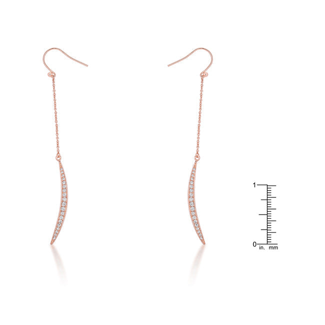 Lovcia Luna Rose Gold Moon Drop Earrings with 0.5ct CZ-Earrings-