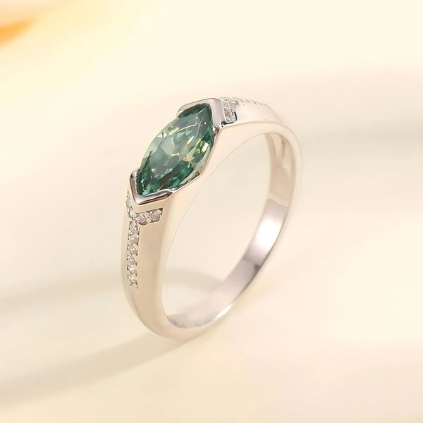 Lovcia Lustre Leaf 1 Carat Moissanite 925 Sterling Silver Ring for Women - Silver-7- - Buy latest trendy Rings for Women and Girls