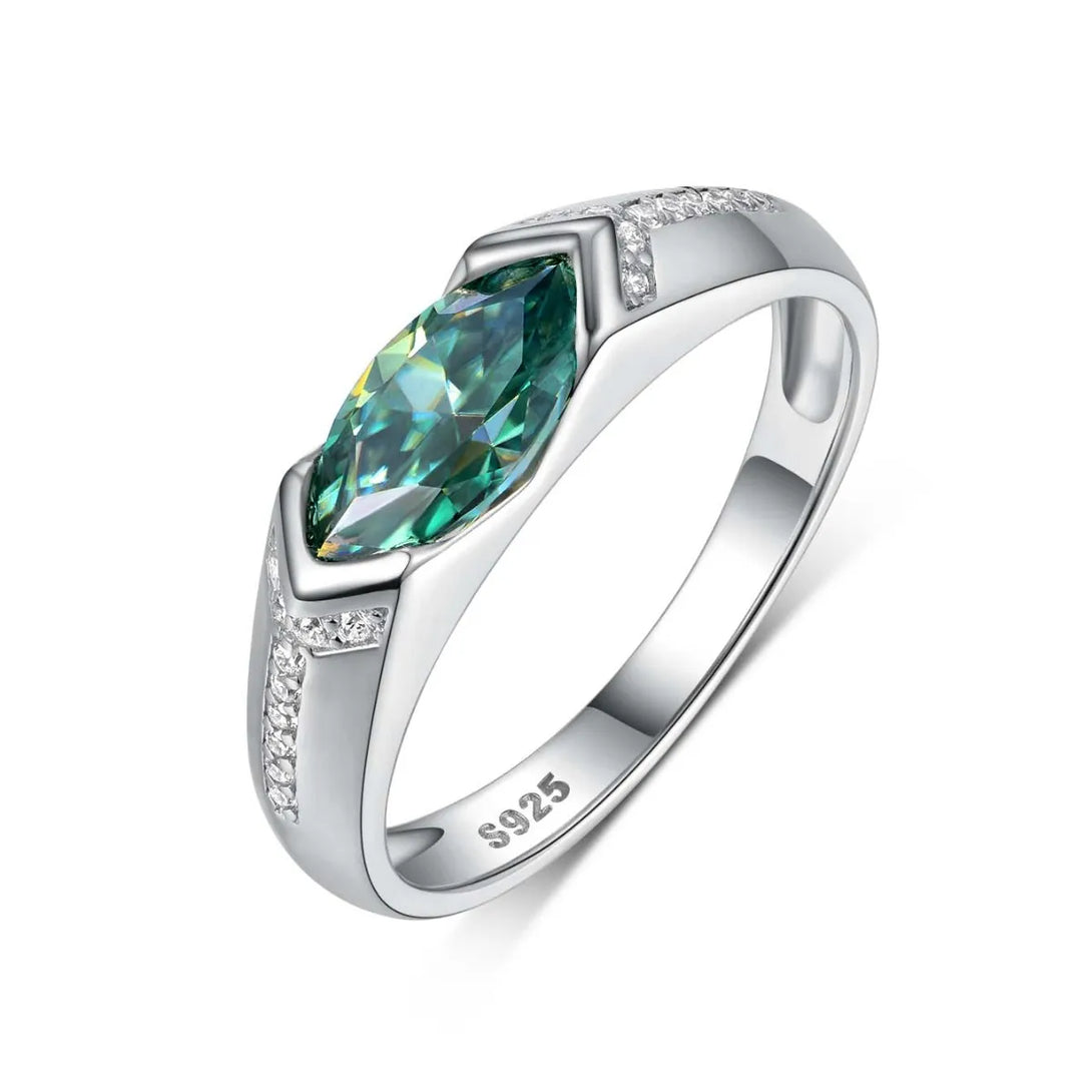 Lovcia Lustre Leaf 1 Carat Moissanite 925 Sterling Silver Ring for Women - Silver-7- - Buy latest trendy Rings for Women and Girls