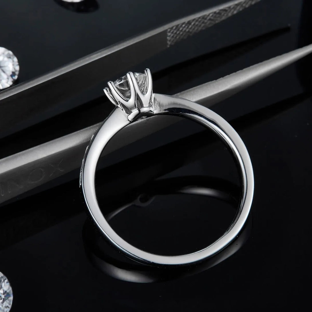 Lovcia Lustre Vow Moissanite 925 Sterling Silver Ring for Women - White-5- - Buy latest trendy Rings for Women and Girls