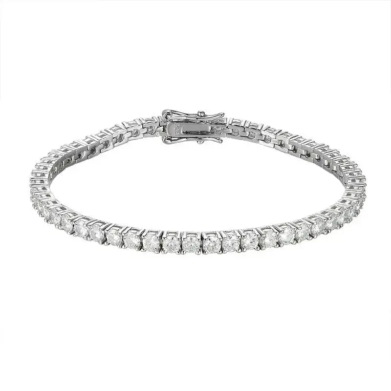 Lovcia Luxe Moissanite Tennis Bracelet - 10 Carat Twinkle, S925 Sterling Silver Bracelet, Elegant Jewellery Gift for Women-Bracelets-Silver-14cm-Silver