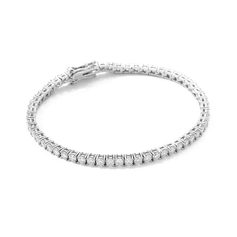 Lovcia Luxe Moissanite Tennis Bracelet - 10 Carat Twinkle, S925 Sterling Silver Bracelet, Elegant Jewellery Gift for Women-Bracelets-Silver-14cm-Silver