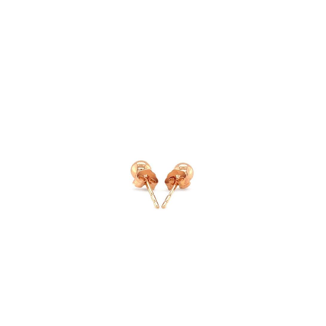 Lovcia Luxury 14k Rose Gold Globe Motif Stud Earrings (4mm)-Earrings-Rose Gold-Rose Gold