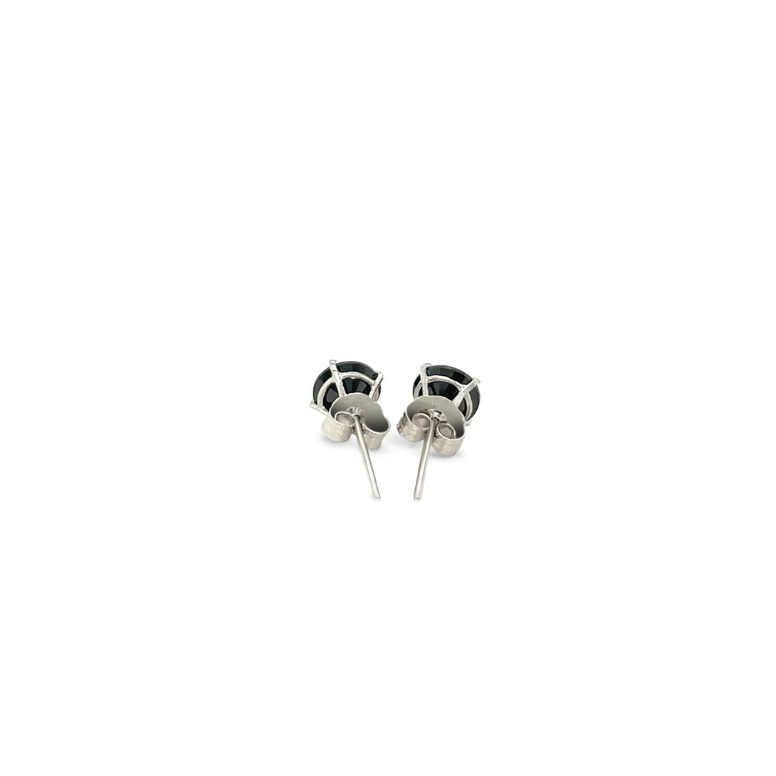 Lovcia Luxury 14K White Gold Black Cubic Zirconia Stud Earrings (5mm)-Earrings-White Gold-White Gold