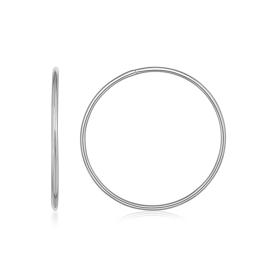 Buy LOVCIA Luxury 14k White Gold Classic Hoop Earrings (30mm)