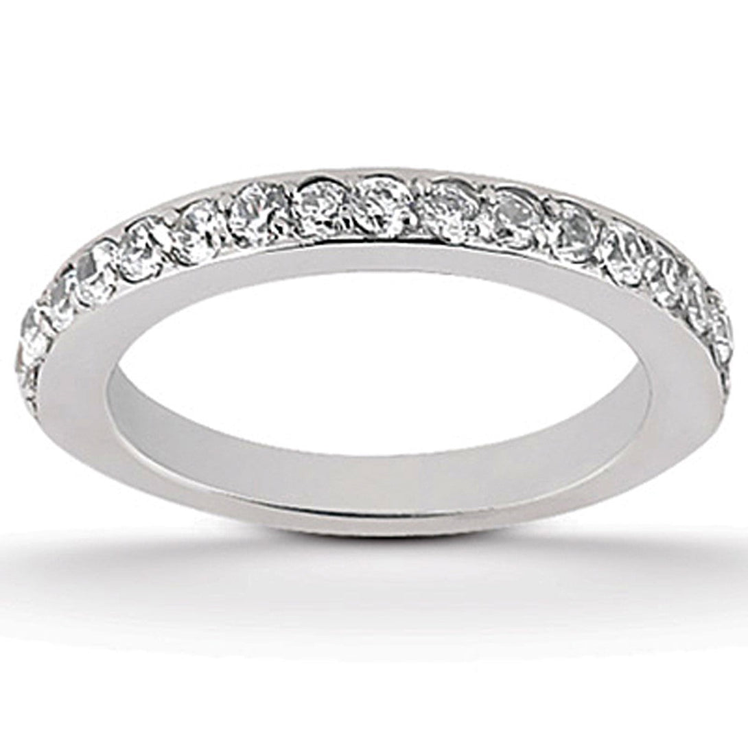 Lovcia Luxury 14k White Gold Half-Eternity Pave Diamond Wedding Band-Rings-4-White Gold-4