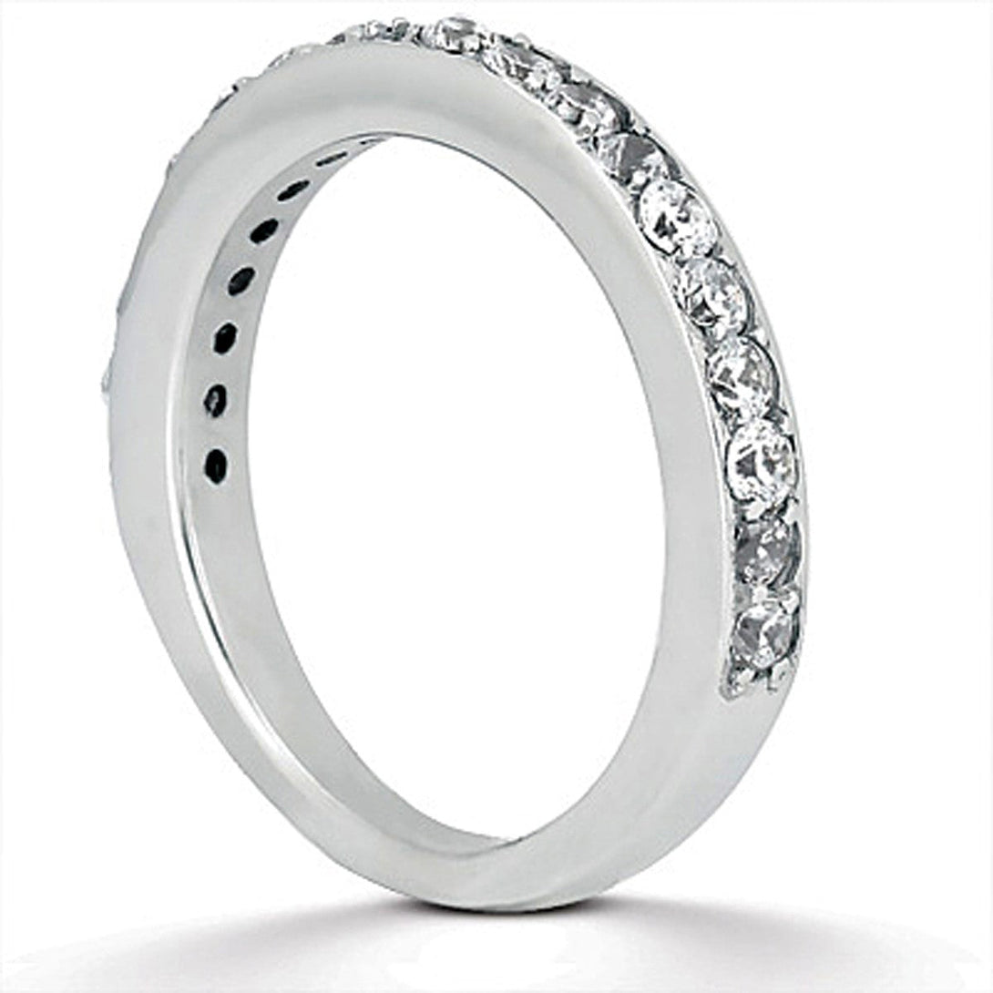 Lovcia Luxury 14k White Gold Half-Eternity Pave Diamond Wedding Band-Rings-4-White Gold-4