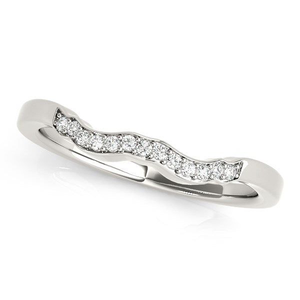 Lovcia Luxury 14k White Gold Wave Design Diamond Wedding Band (1/15 cttw)-Rings-3-White Gold-3