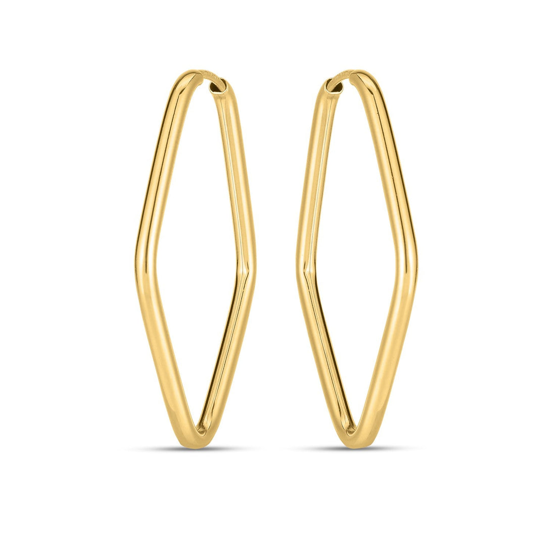Lovcia Luxury 14K Yellow Gold Marquise-Shaped Endless Hoop Earrings-Earrings-Yellow Gold-Yellow Gold