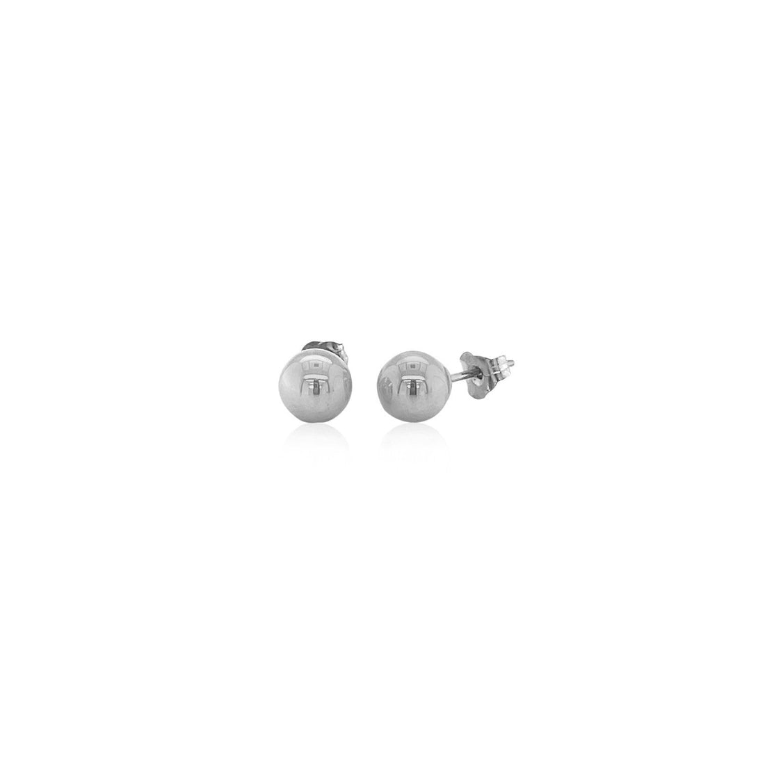 Lovcia Luxury 14k Yellow Gold Timeless 6mm Round Stud Earrings with Push Back-Earrings-Yellow Gold-Yellow Gold
