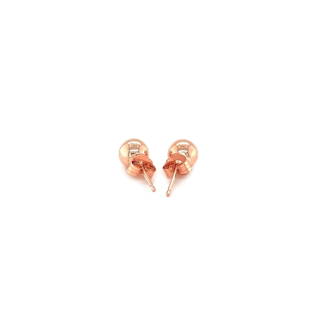Lovcia Luxury 5mm Round 14k Rose Gold Stud Earrings-Earrings-Rose Gold-Rose Gold