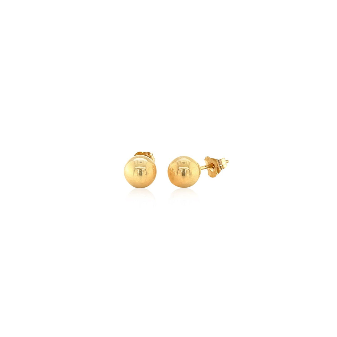 Lovcia Luxury 6mm 14k Yellow Gold Classic Round Stud Earrings-Earrings-Yellow Gold-Yellow Gold
