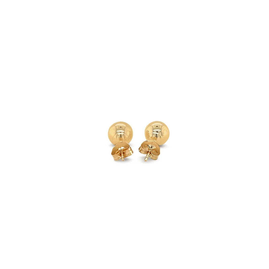 Lovcia Luxury 6mm 14k Yellow Gold Classic Round Stud Earrings-Earrings-Yellow Gold-Yellow Gold