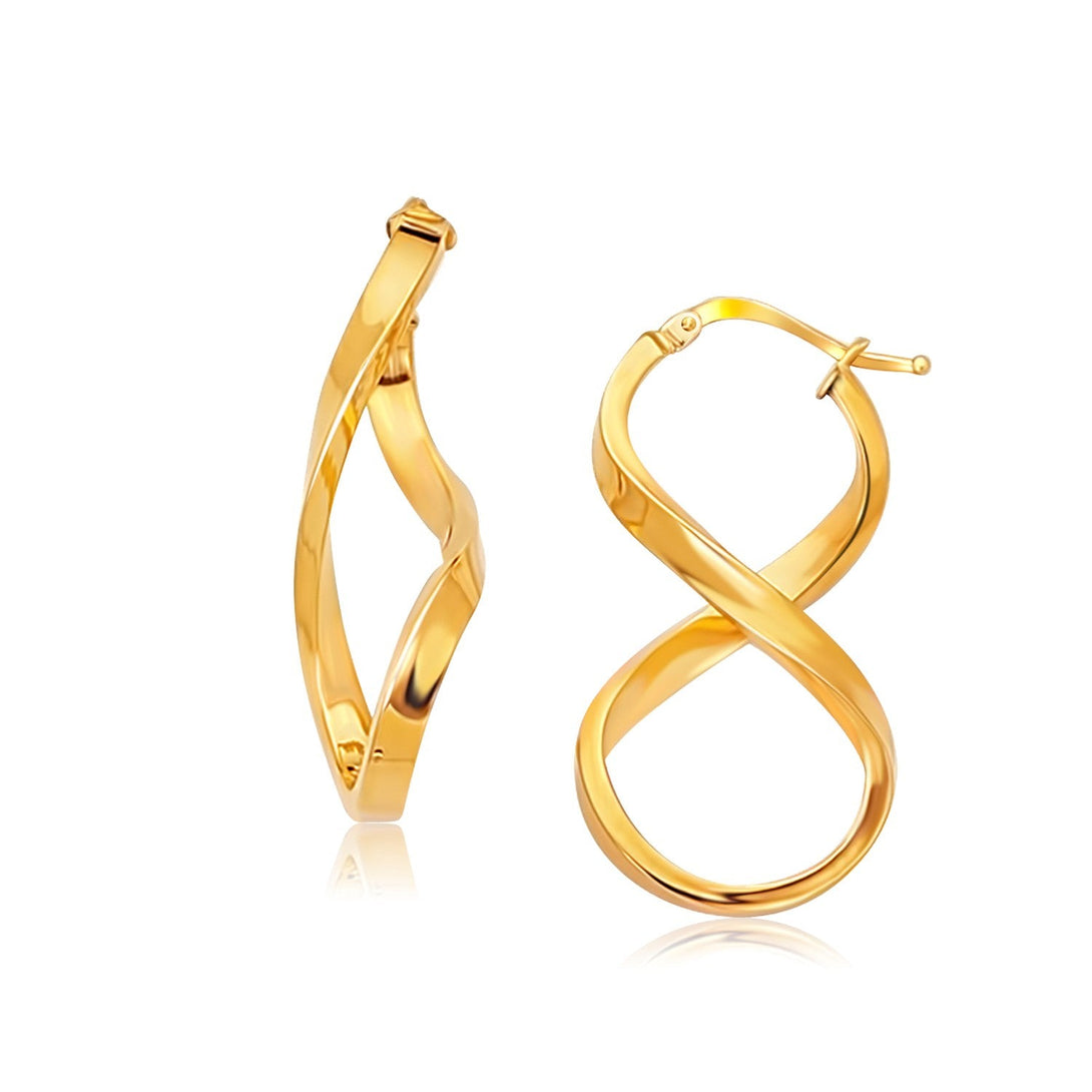 Lovcia Luxury Classic 14k Gold Infinity Drop Earrings with Snap Lock Backs-Earrings-Yellow Gold-Yellow Gold