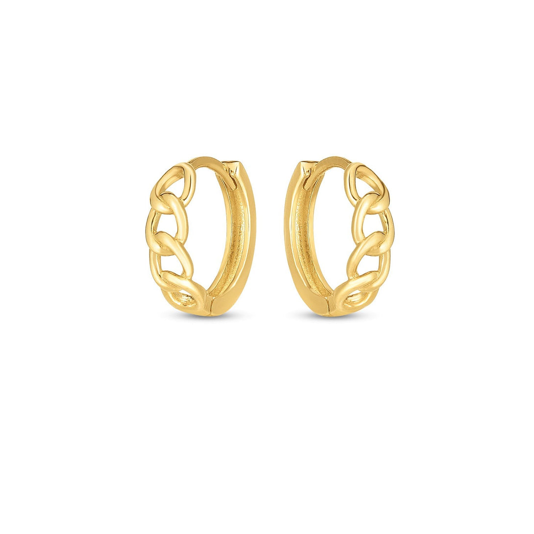 Lovcia Luxury Classic 14k Gold Snap Lock Huggie Earrings-Earrings-Yellow Gold-Yellow Gold