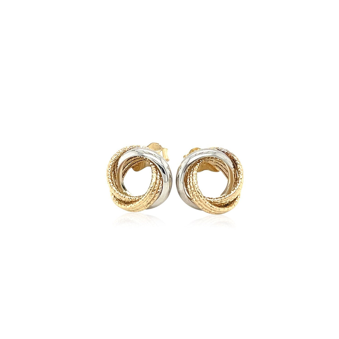 Lovcia Luxury Classic 14k Gold Two-Tone Interlaced Open Circle Earrings-Earrings-Two-Tone Gold-Two-Tone Gold