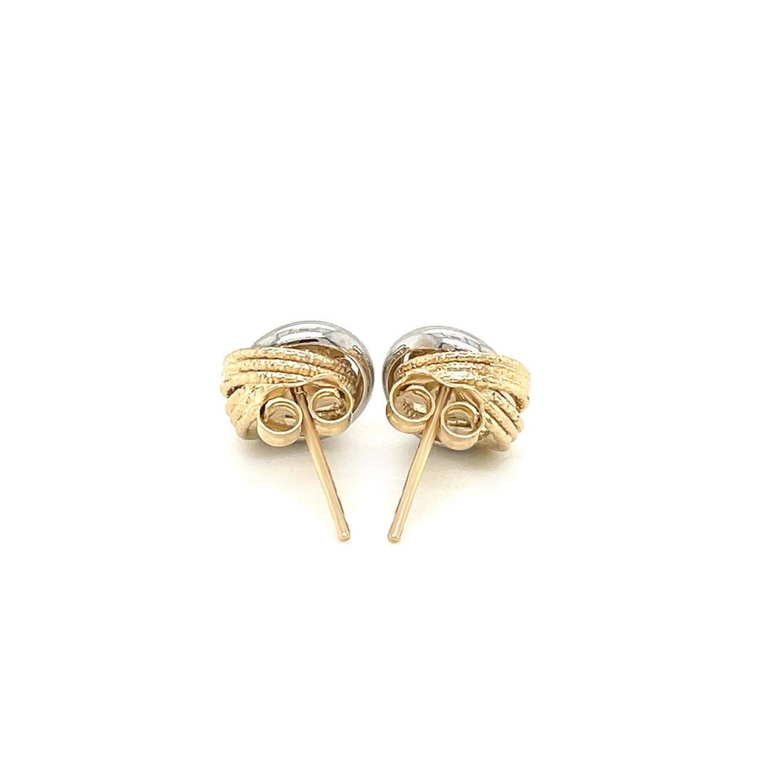 Lovcia Luxury Classic 14k Gold Two-Tone Interlaced Open Circle Earrings-Earrings-Two-Tone Gold-Two-Tone Gold