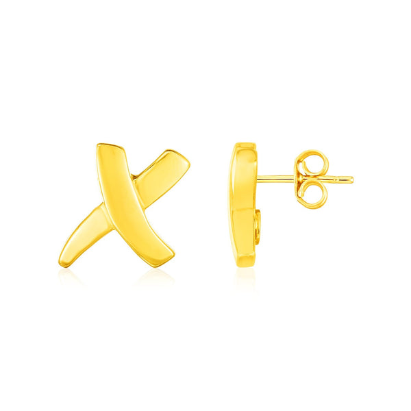 Lovcia Luxury Classic 14K Yellow Gold Cross Earrings-Earrings-Yellow Gold-Yellow Gold