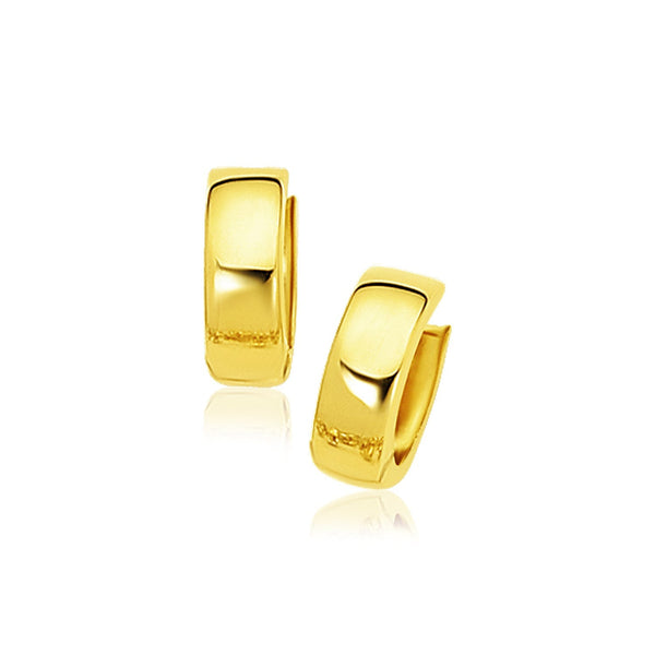 Lovcia Luxury Classic 14K Yellow Gold Hinged Hoop Earrings-Earrings-Yellow Gold-Yellow Gold
