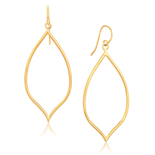 Lovcia Luxury Classic 14k Yellow Gold Marquise Dangling Earrings-Earrings-Yellow Gold-Yellow Gold