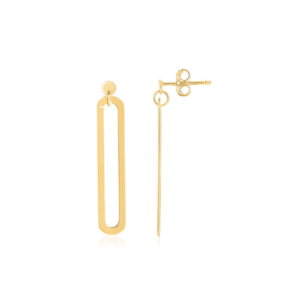 Lovcia Luxury Classic 14K Yellow Gold Paperclip Link Dangle Earrings-Earrings-Yellow Gold-Yellow Gold