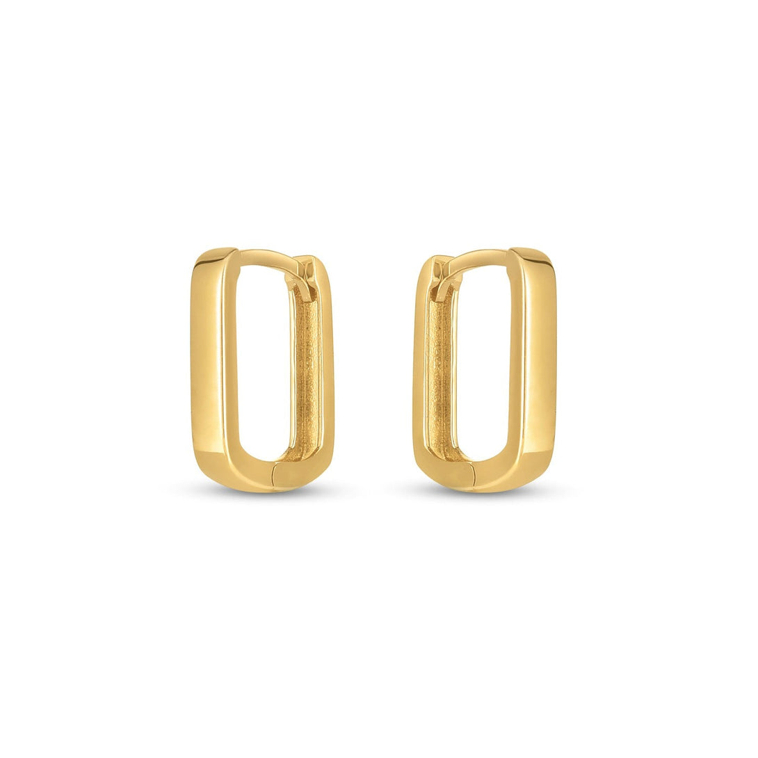 Lovcia Luxury Classic 14k Yellow Gold Square Hoop Earrings-Earrings-Yellow Gold-Yellow Gold