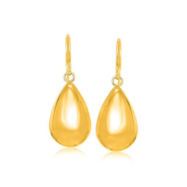 Lovcia Luxury Classic 14k Yellow Gold Teardrop Dangle Earrings-Earrings-Yellow Gold-Yellow Gold